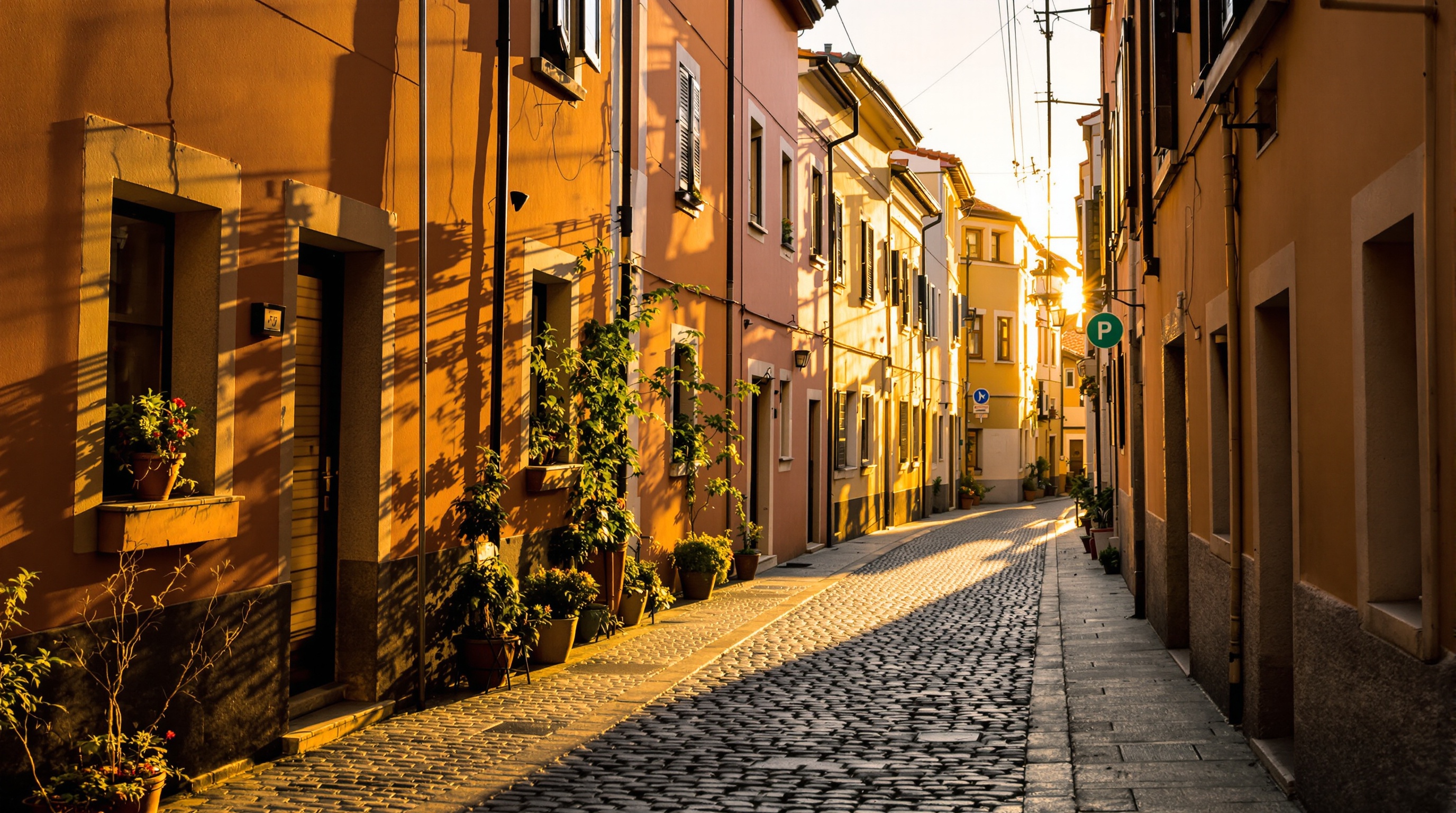 A European city street with historic architecture at golden hour, representing EU citizens navigating digital privacy
