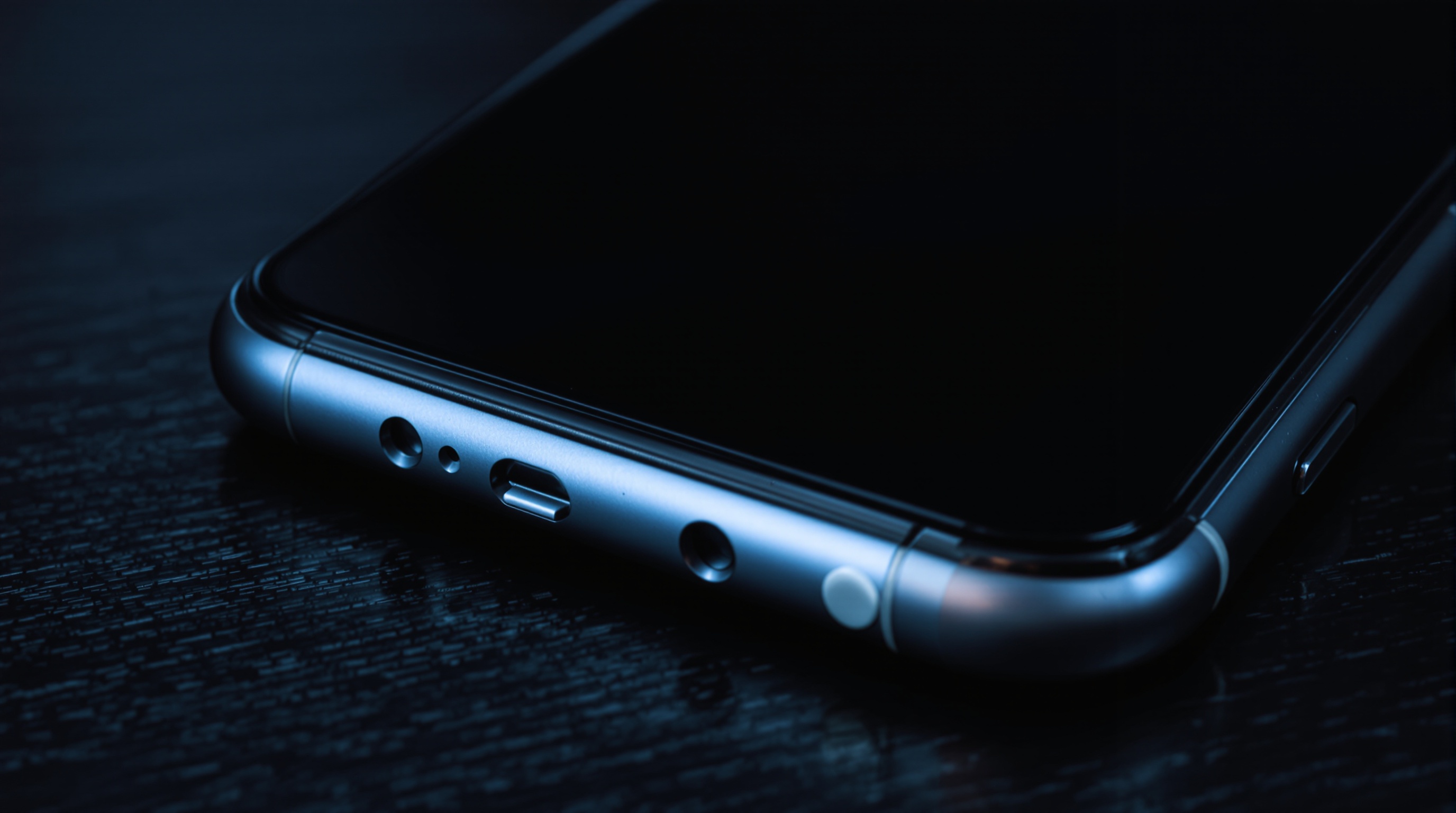 Close-up of an iPhone lock screen showing Face ID authentication prompt, shot on a wooden desk with soft directional light