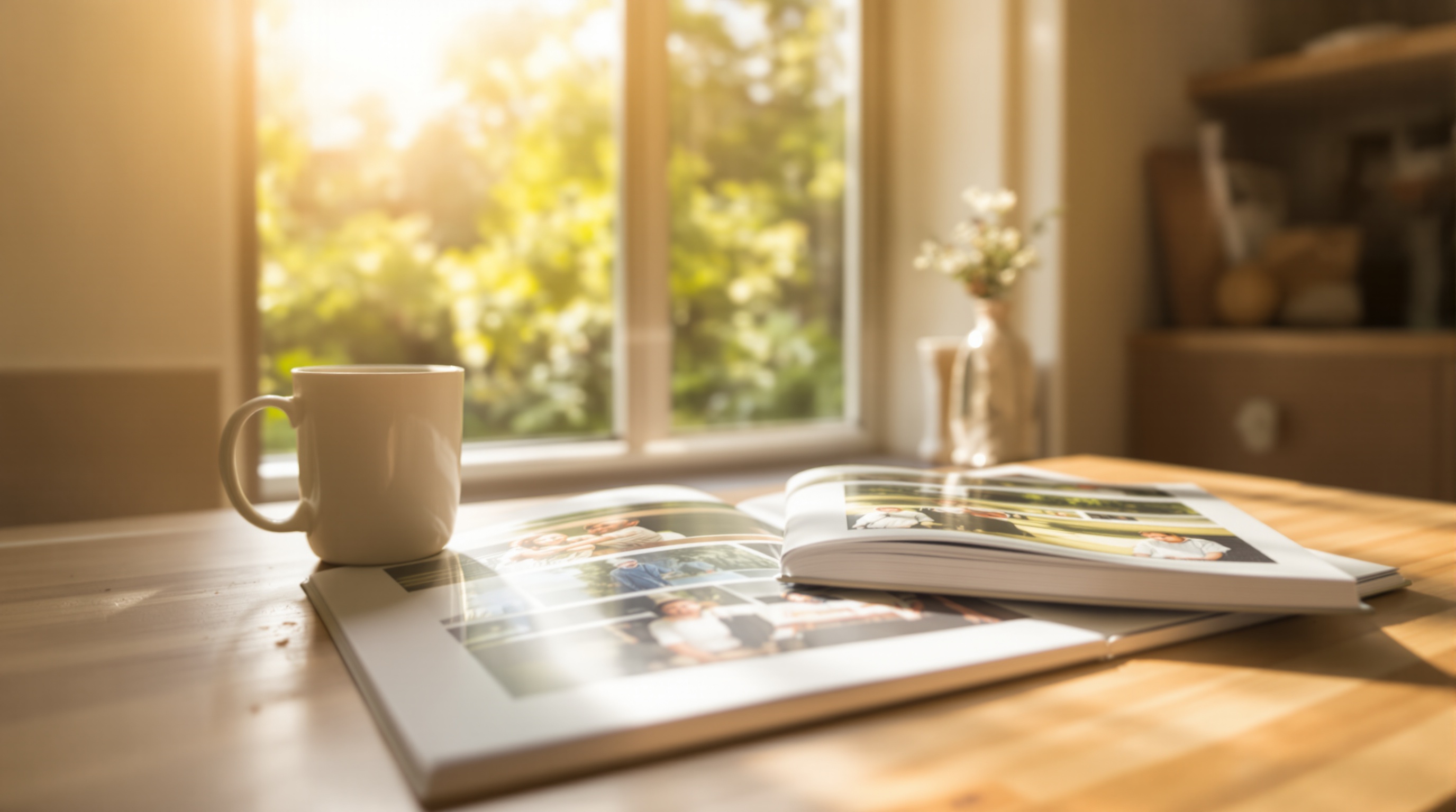 A smartphone resting on a wooden table next to a cup of coffee, lock icon visible on the screen