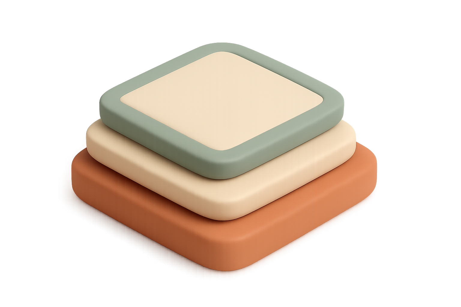 Three rounded photo prints stacked and shrinking from bottom to top, representing the original file, the HD copy and the standard WhatsApp send